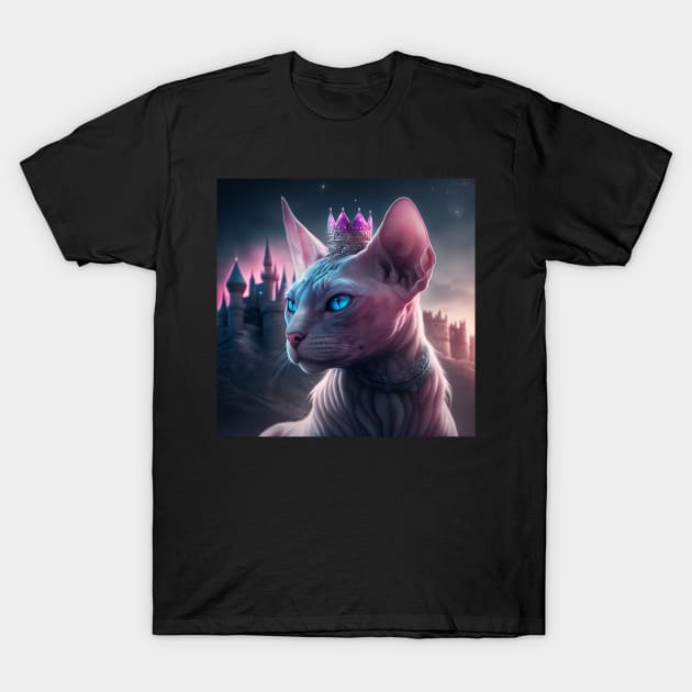 Majestic Queen Sphynx T-Shirt by Enchanted Reverie